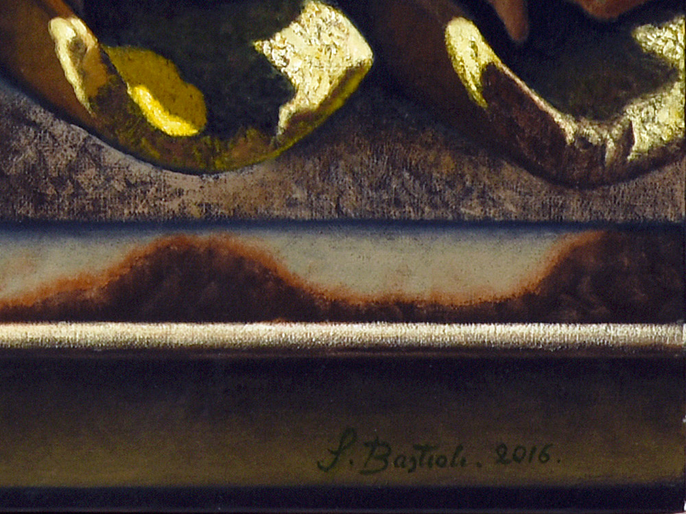 Sandro Bastioli. Hyperrealistic oil painting: artwork depicting roof. A sublime hyperrealistic interpretation of urban reality. Detail 2