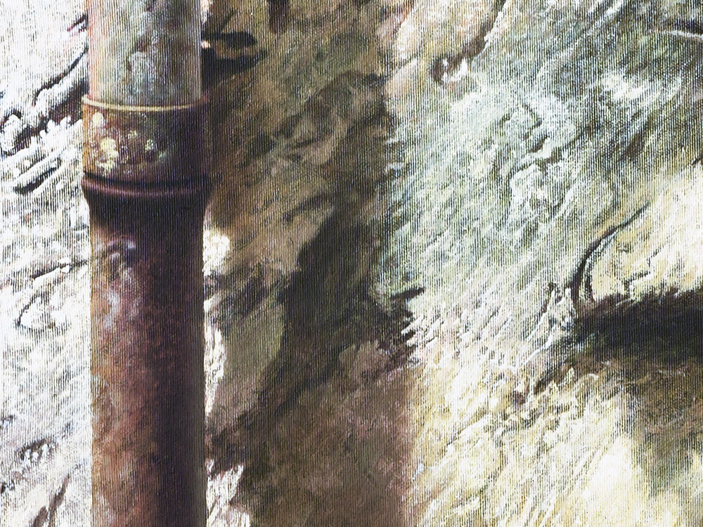 Sandro Bastioli. Dipinto di un pittore contemporaneo: opera raffigurante muro vecchio. Dipinto caratterizzato da una resa visiva straordinaria. Dettaglio 1