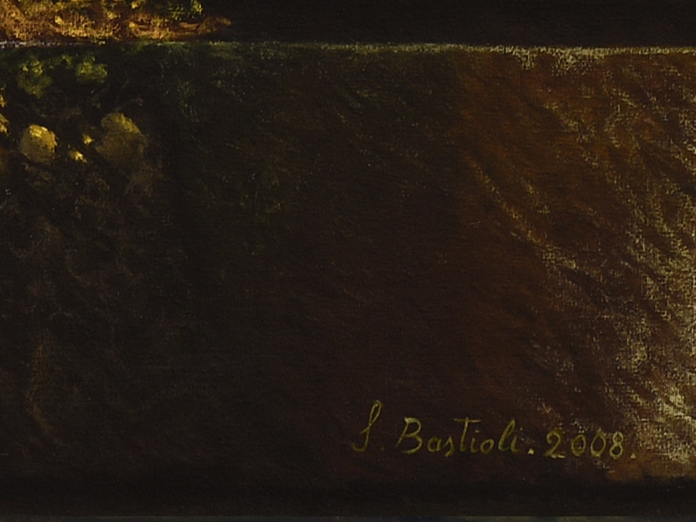 Sandro Bastioli. Hyperrealistic oil on canvas painting: artwork depicting tube wall. A canvas that transforms everyday subjects into pure visual poetry. Detail 2