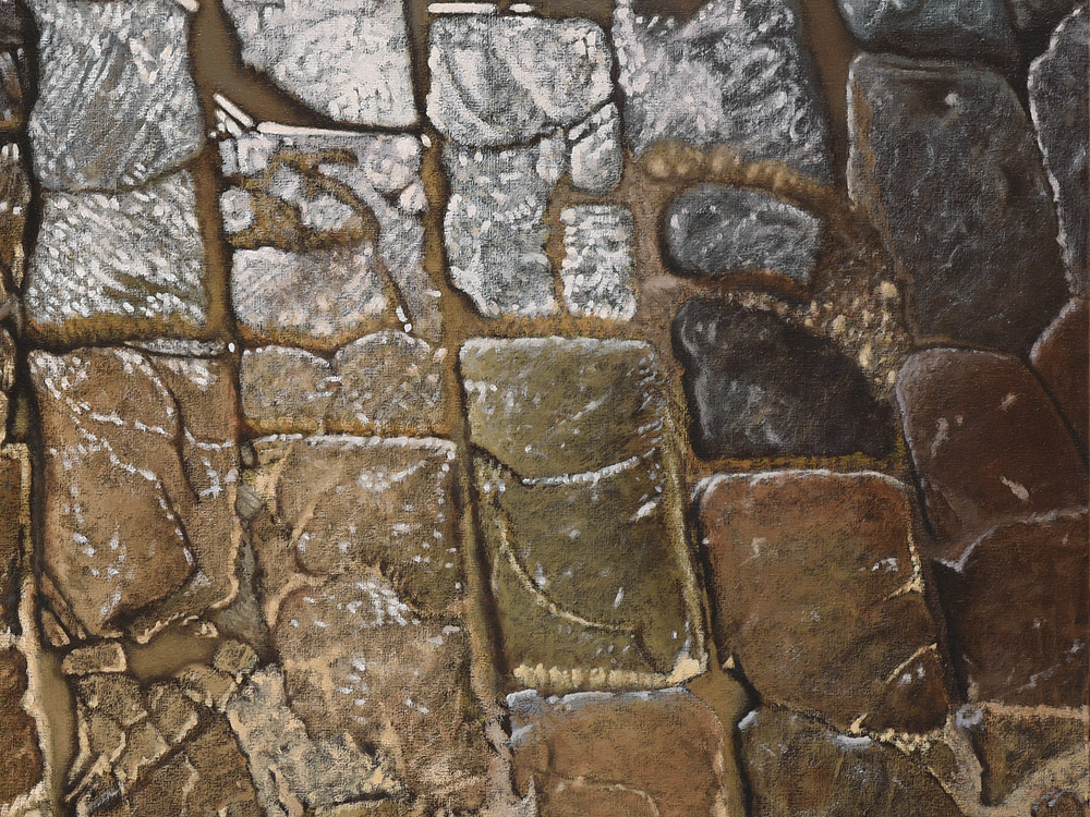 Sandro Bastioli. Hyperrealistic oil painting: artwork depicting polished floor. An artwork of incredible material realism. Detail 1